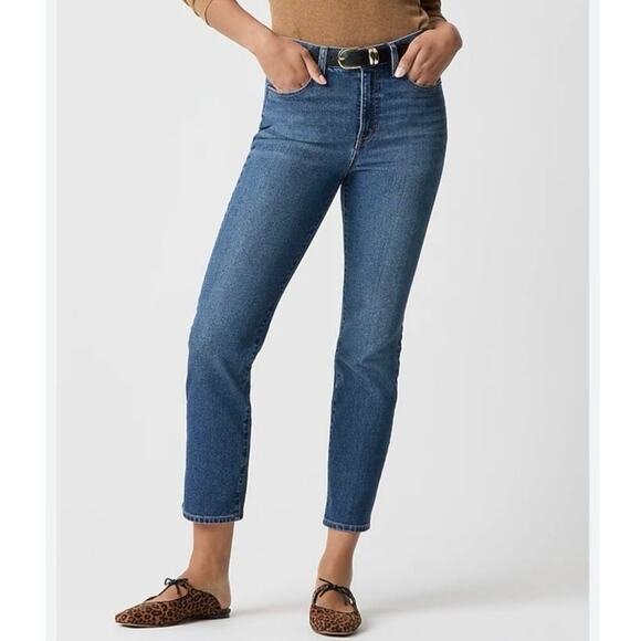 J. Crew High Rise Essential Straight Blue Denim Jeans Women’s Size 27” - Picture 1 of 7